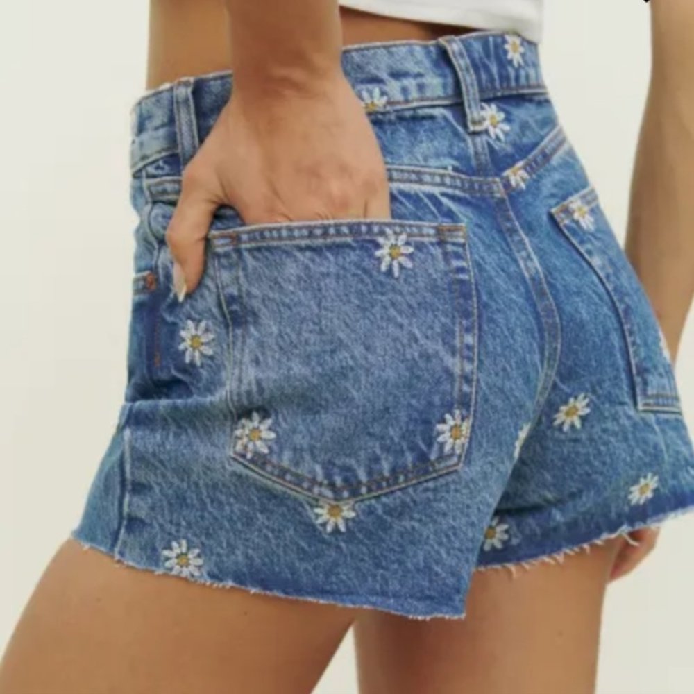Reformation Charlie High Rise Short- Daria Embroidery